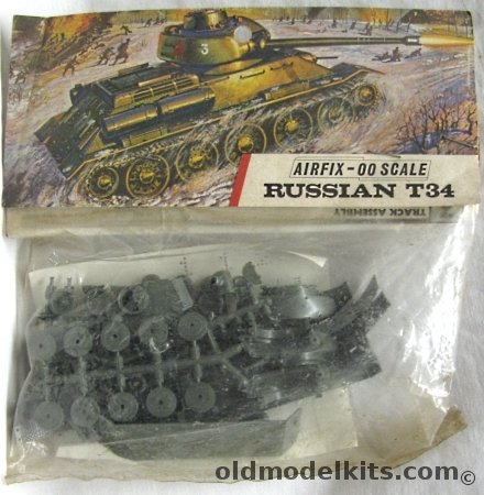 Airfix 1/76 Russian T34 - Bagged, A16V plastic model kit